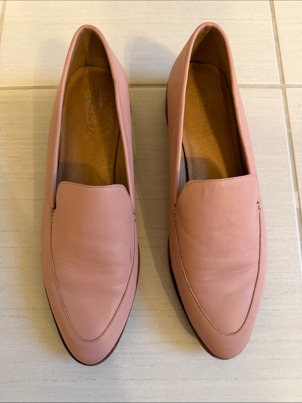 Madewell Francis Blush Pink Pointed Leather Loafers
